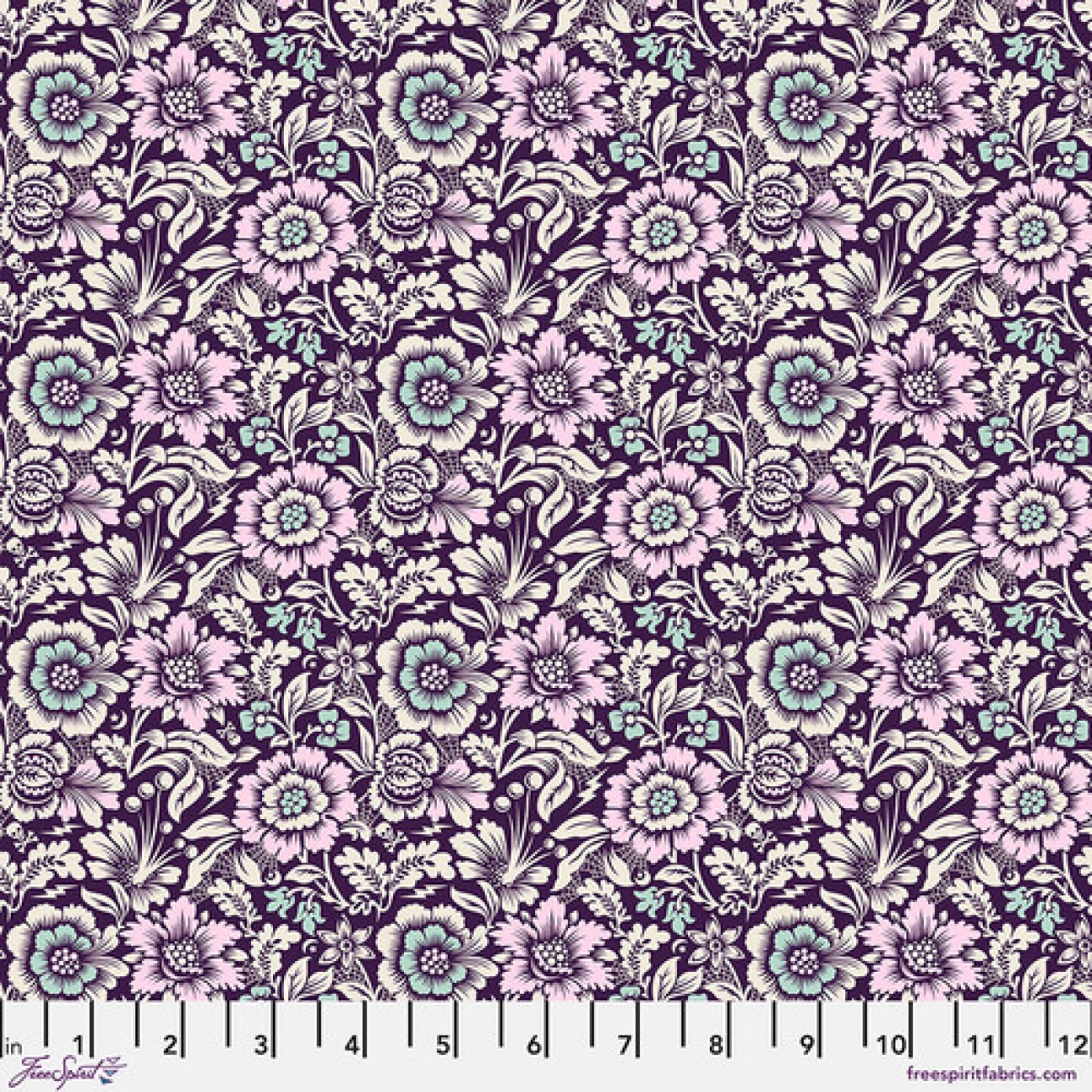Tula Pink - Mini Spider Blossom - Nerium - Nightshade (Déjà Vu)